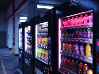 Vending Machine StockedEnergy Drinks and Snacks