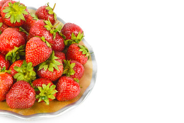 Ripe strawberry isolated on white. There is free space for text. - 786601372