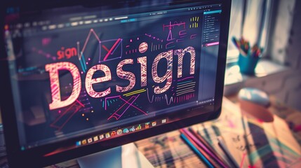 A vibrant graphic design concept showcasing digital marketing strategies and project management tools for enhancing website user experience (UX) and interface design.