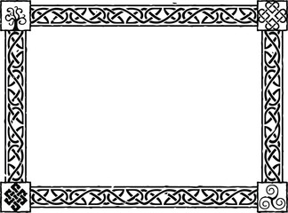 Large Rectangular Celtic Frame - Knot, Spiral, Tree