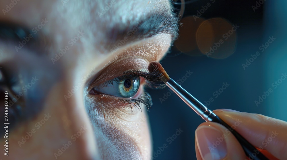 Poster Close up of a person using a pair of scissors, perfect for creative projects