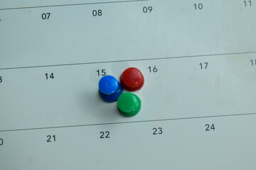 Concept of Pin on Calendar