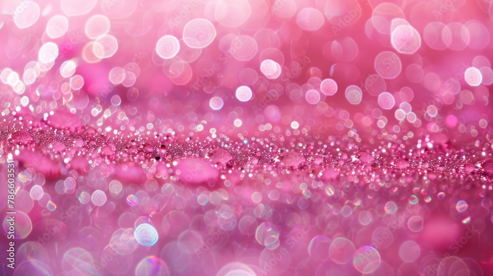 Poster close up of a vibrant pink glitter background, perfect for adding a touch of sparkle to designs