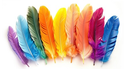 Vibrant feathers in various hues, perfect for adding a pop of color to your projects