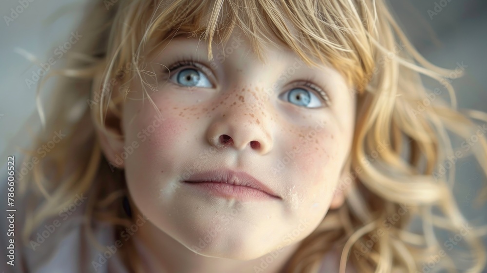 Canvas Prints Close up of a child with freckles. Great for skincare ads