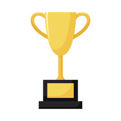 Flat illustration of victory trophy on isolated background