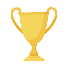 Flat illustration of victory trophy on isolated background