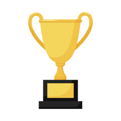 Flat illustration of victory trophy on isolated background