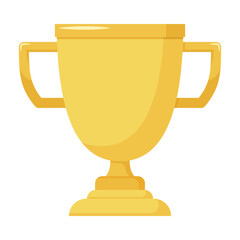 Flat illustration of victory trophy on isolated background