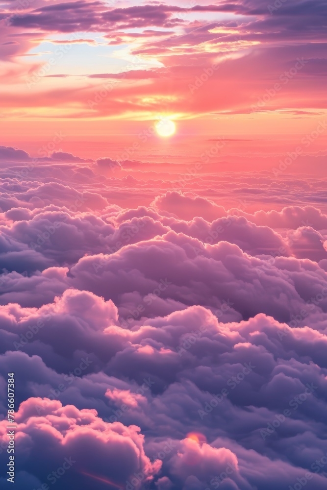 Aufkleber A beautiful sunset scene with colorful clouds. Suitable for various design projects