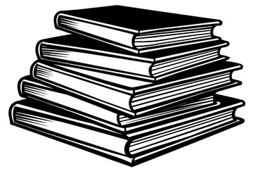 stacked books vector silhouette 