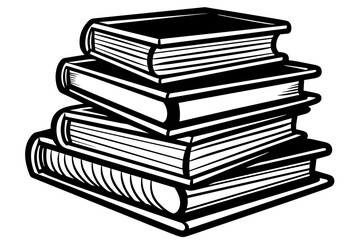 stacked books vector silhouette 