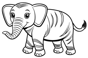 coloring pages for children, elephant  vector silhouette 