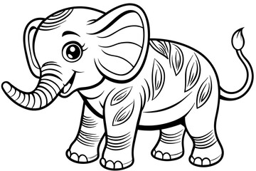 Fototapeta premium coloring pages for children, elephant vector silhouette 