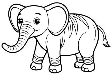 coloring pages for children, elephant  vector silhouette 