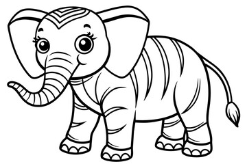 Obraz na płótnie Canvas coloring pages for children, elephant vector silhouette 