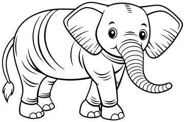 coloring pages for children, elephant  vector silhouette 
