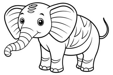 coloring pages for children, elephant  vector silhouette 