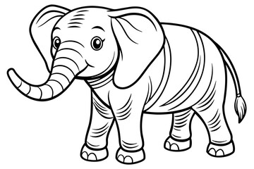 coloring pages for children, elephant  vector silhouette 