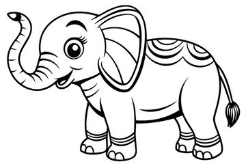 Fototapeta premium coloring pages for children, elephant vector silhouette 