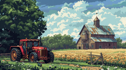 8bit Pixel Art Retro Farming Simulator Adventure