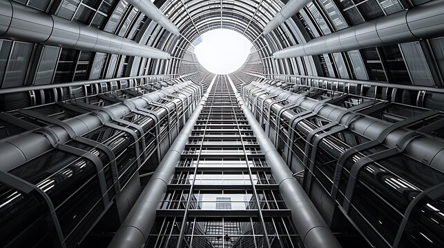 The dramatic interior atrium of the sumitomo skyscraper in downtown Shinjuku