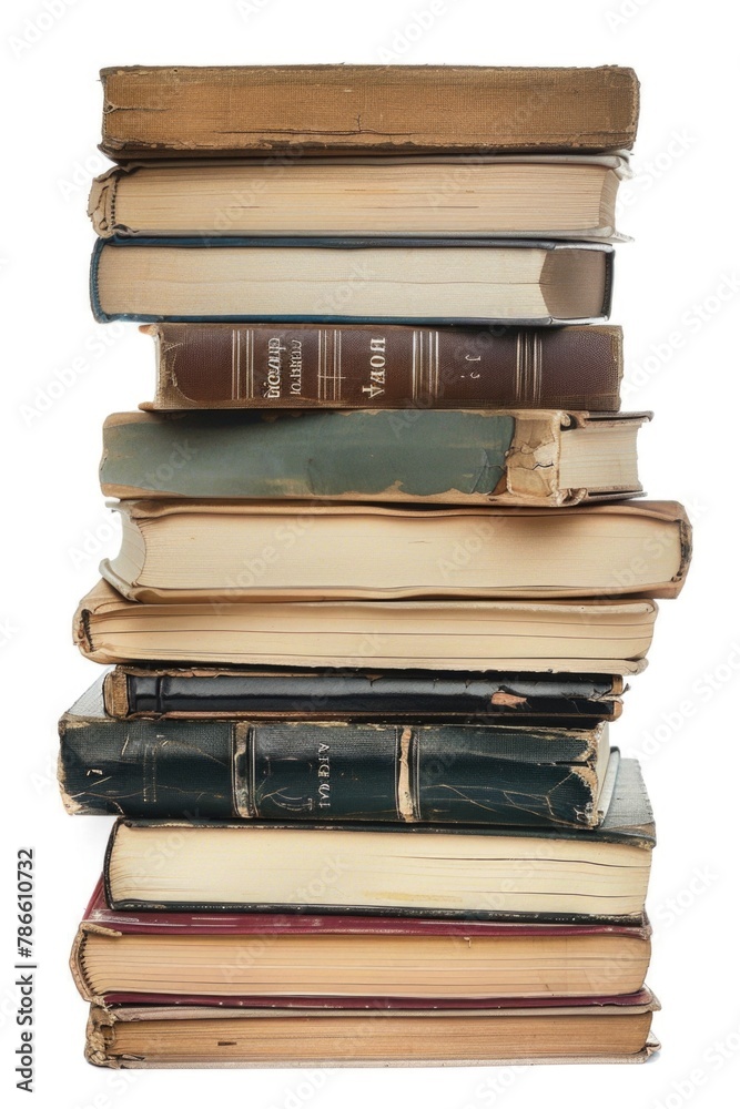 Poster a stack of books sitting on top of each other. perfect for educational or reading-related designs