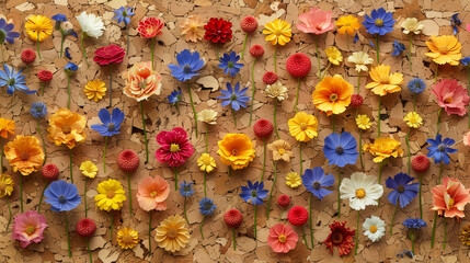 Cork Board with Flowers