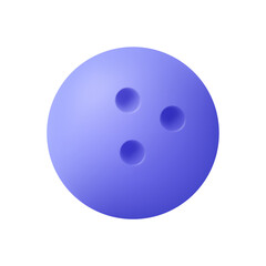 Bowling ball. 3d vector icon. Cartoon minimal style.