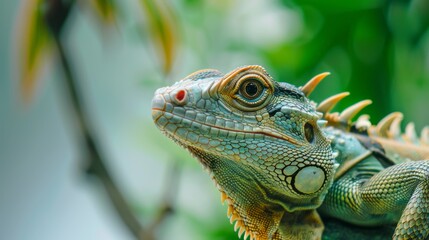 Fototapeta premium Close Up of a Lizard on a Tree Branch