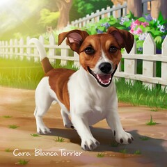 jack russell terrier puppy, Jack Russell terrier sitting on grass,  dog, puppy, white dog, 