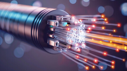 Fiber optic technology enables seamless data transmission between computers through a high-speed connection