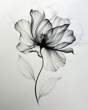Abstract Flower Tattoo Design, Graceful Smoke Art