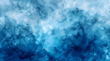 Fototapeta na wymiar Captivating Blue Watercolor Abstract Background with Fluid Brush Strokes and Tranquil Gradient Tones