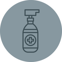 Antiseptic Grey Line Circle Icon