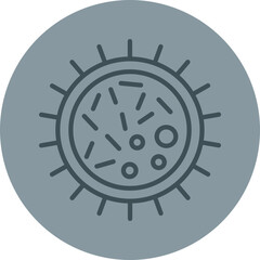 Bacterium Grey Line Circle Icon