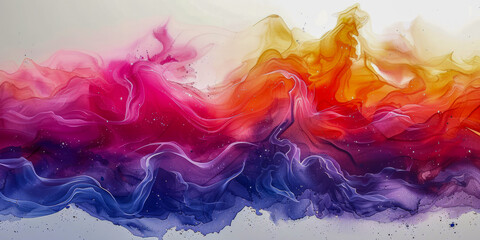 Dreamy fluid watercolor backdrop in soft hues - obrazy, fototapety, plakaty