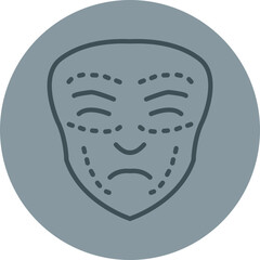 Facial Plastic Surgery Grey Line Circle Icon