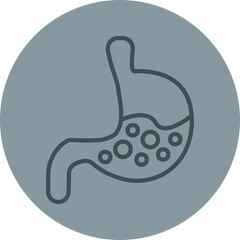 Gastroenterology Grey Line Circle Icon