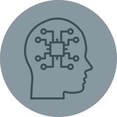 Machine Perception Grey Line Circle Icon