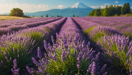 Beautiful lavender flowers in Japan