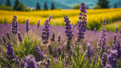 Beautiful fragrant  lavender flowers in Japan