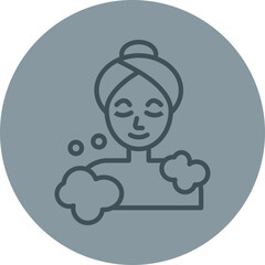Body Wash Grey Line Circle Icon