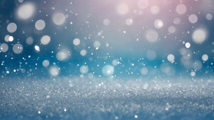 Abstract winter background with snow, blurred snowflakes, macro, close-up. AI generative. - 786618718