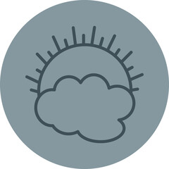 Sun Grey Line Circle Icon