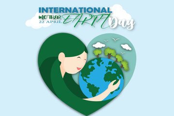 Happy international mother earth day post 22 april for banner template and social media 