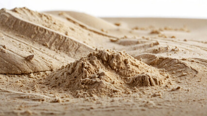 Dry sand on white background, close-up, studio shot. AI generative. - 786619749