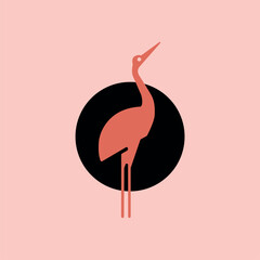 Vector illustration of cute flamingo