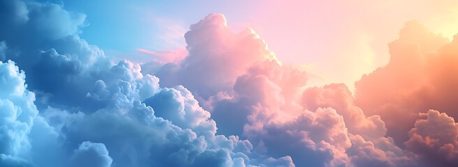 インフィニティ・スカイ：大空と雲、太陽の輝き,Infinity Sky: Big Sky, Clouds and Sunshine,Generative AI - obrazy, fototapety, plakaty