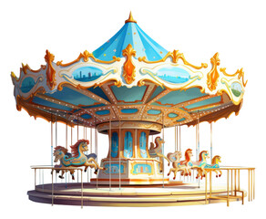 Obraz premium PNG Merry go round in school carousel horse fun